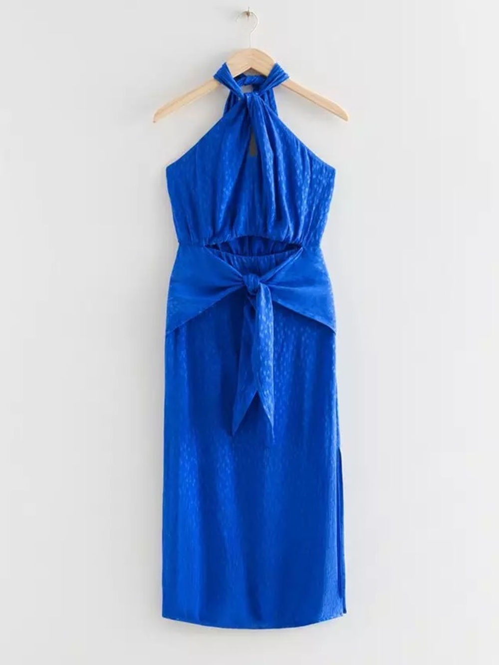 NWT & Other Stories Halter Cut Out Midi Dress Women’s Vibrant Royal Blue Sz 4 - Picture 9 of 9